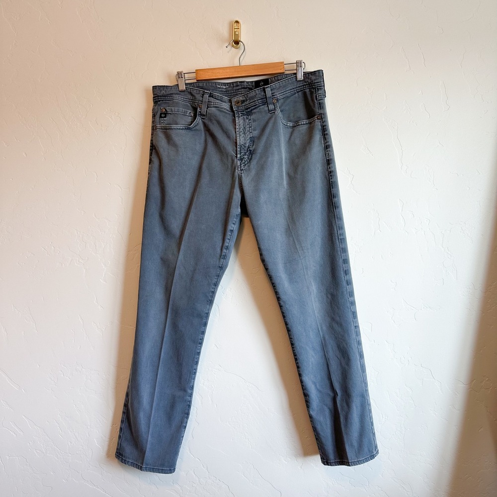 AG Adriano Goldschmied | Everett Sueded‎ Slim Straight Jeans Cotton Grey 35x32